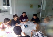 Reunió de l'equip de govern de l'Ajuntament de Celrà, el 12 d'octubre passat